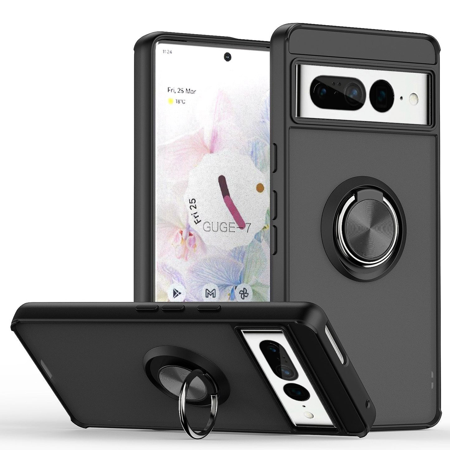 Google Pixel 7 Pro Matte Ring Case Black