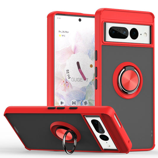 Google Pixel 7 Pro Matte Ring Case Red
