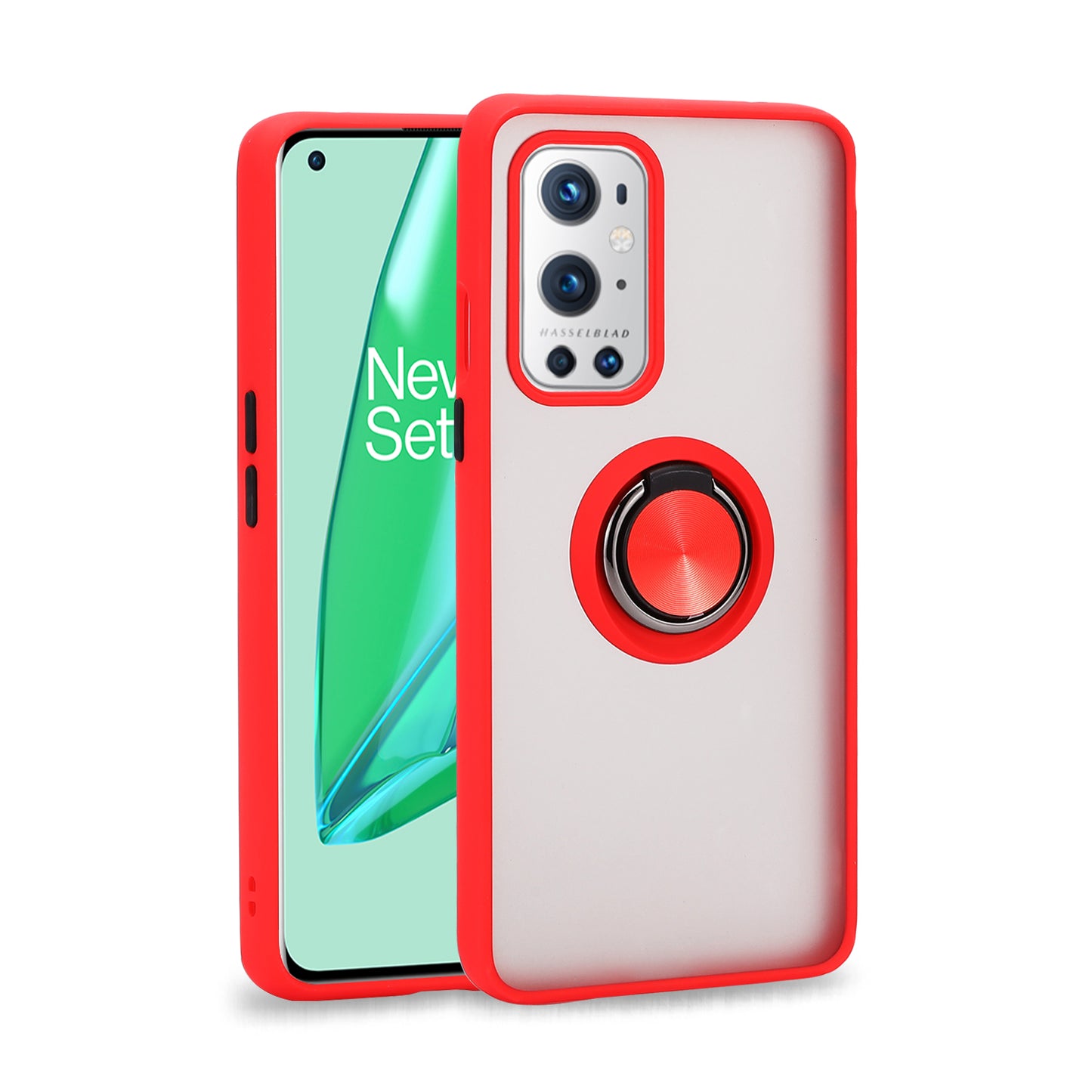 OnePlus 9 Pro Matte Ring Case Red
