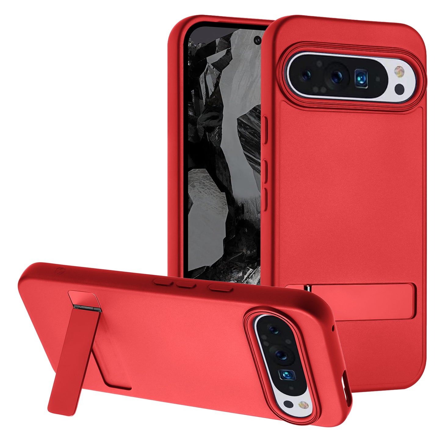 TER Google Pixel 9/9 Pro Multi-Functional Kickstand Case Red