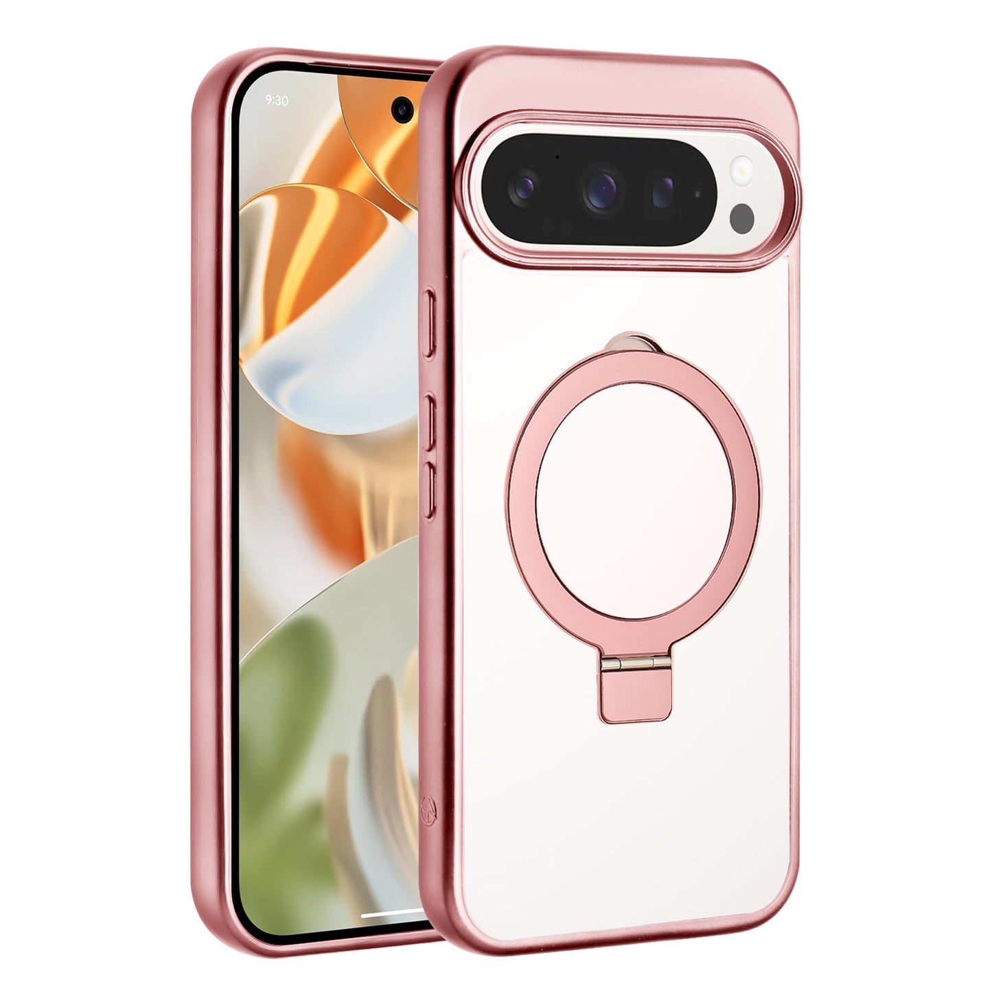 TES Google Pixel 9 Pro XL Ring Kickstand Case Rose Gold