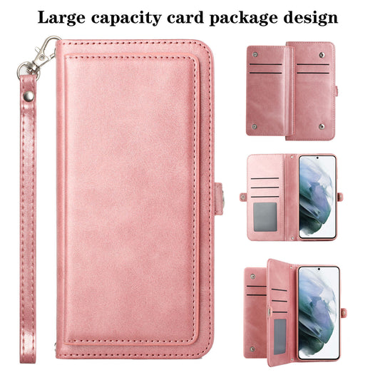 Triple Layered Multi-Card Slot Wallet Case Rose Gold